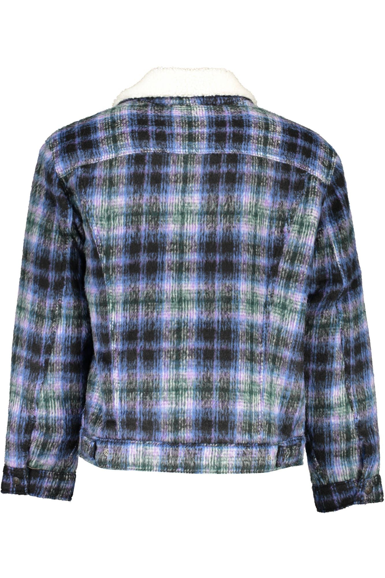 Blue Polyester Men Jacket