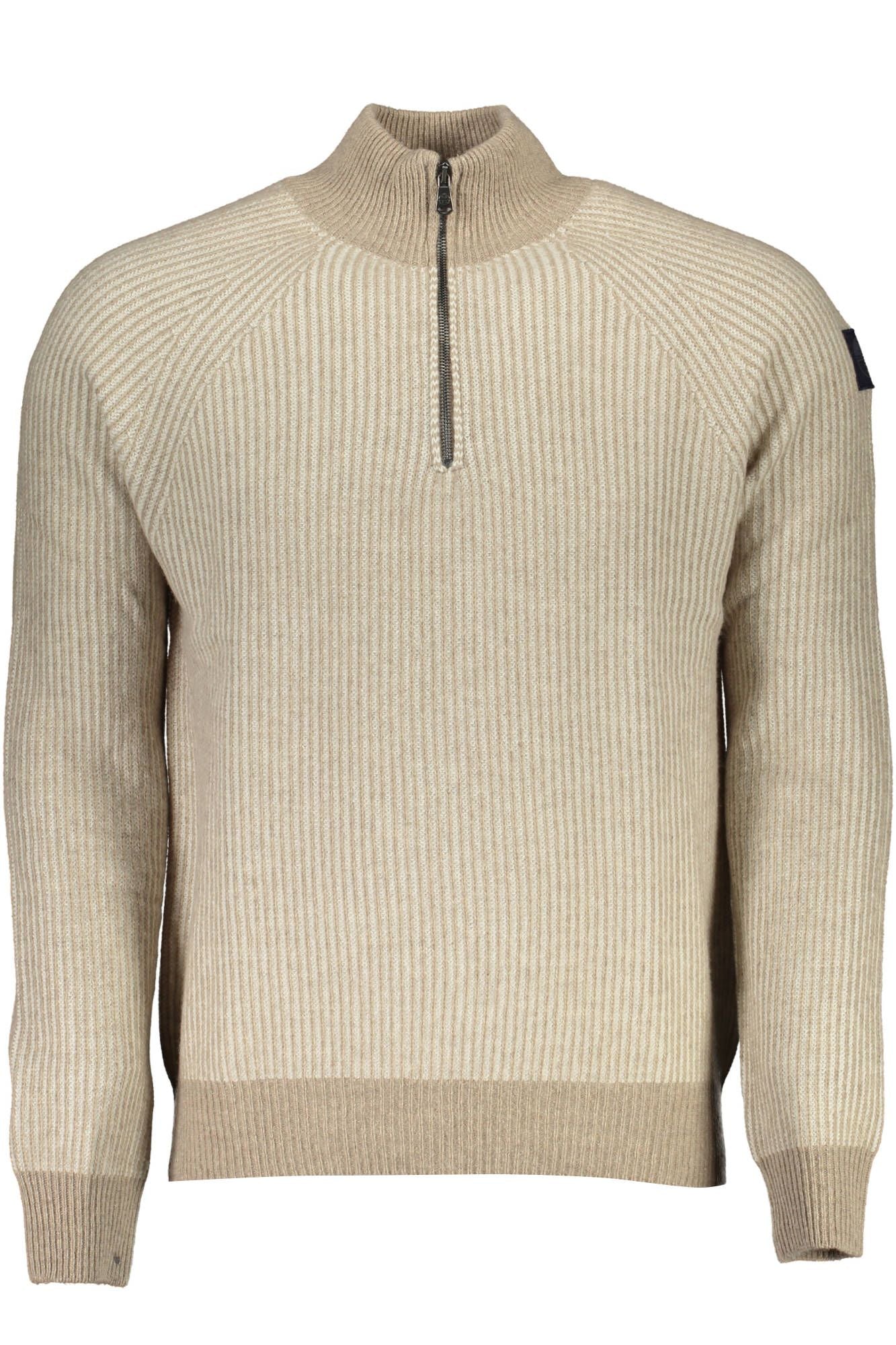 Beige Wool Men Sweater