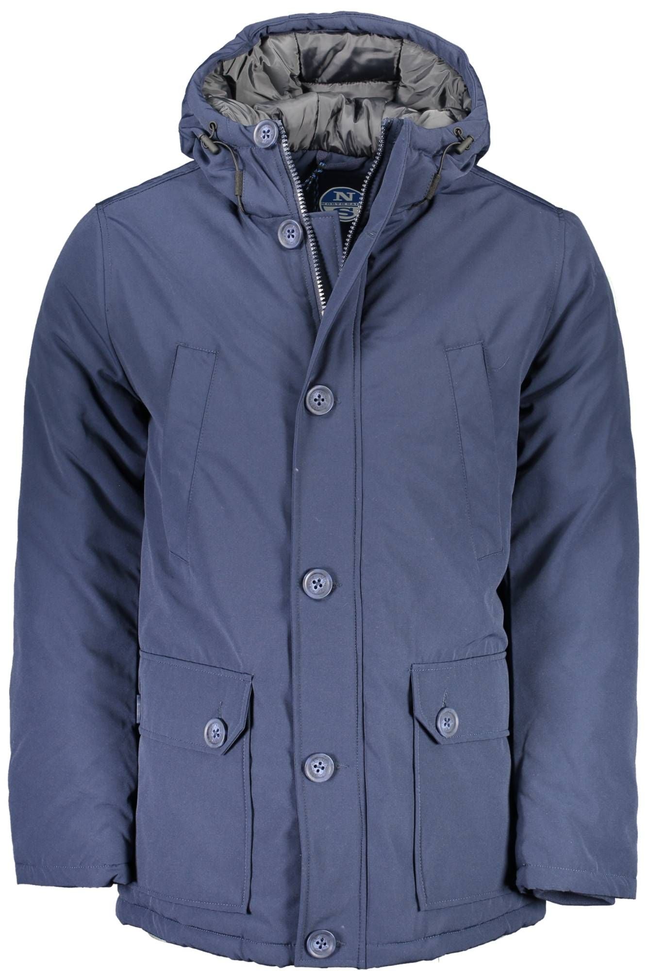 Blue Polyester Men Jacket