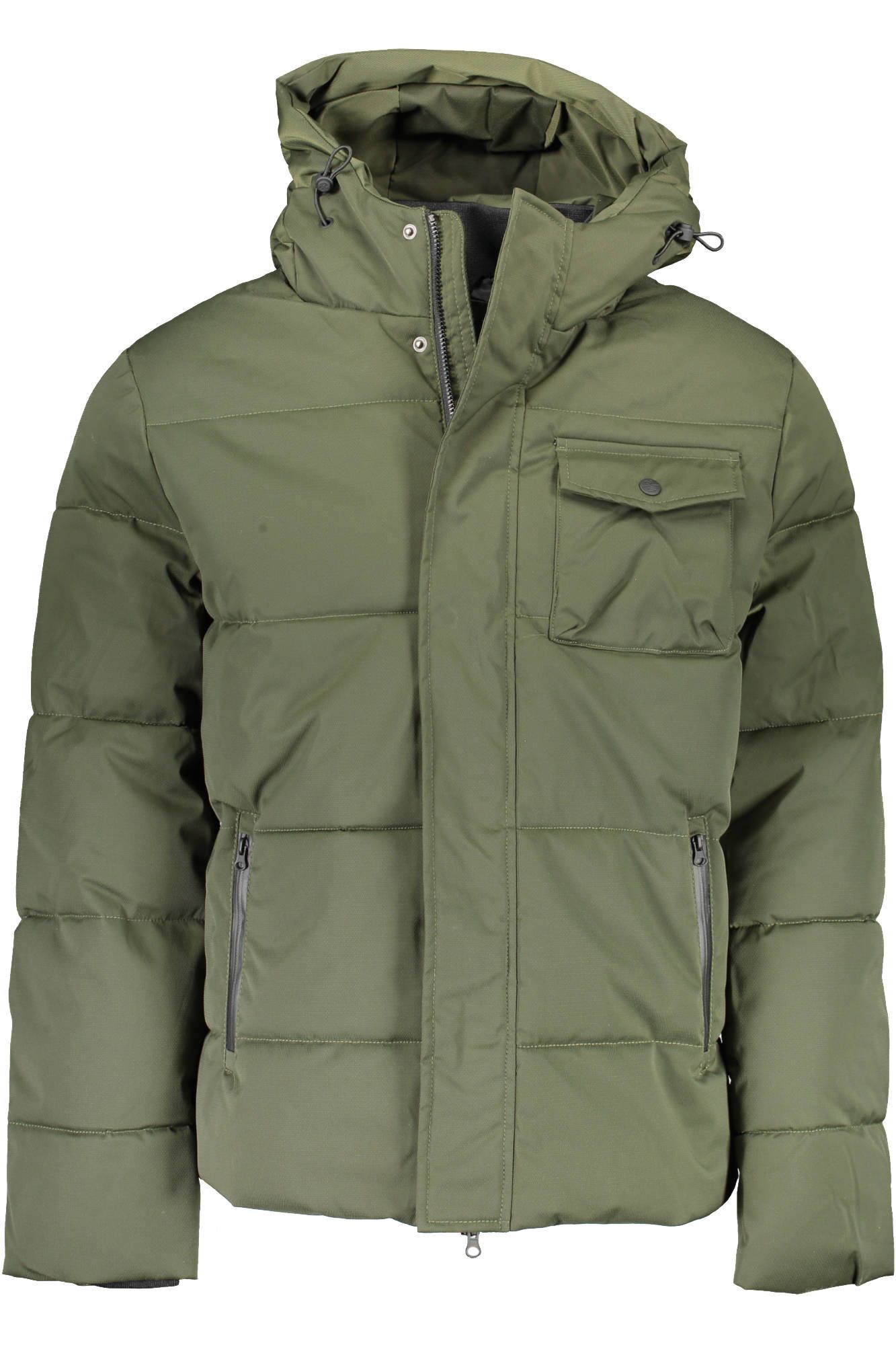 Green Polyester Men Jacket