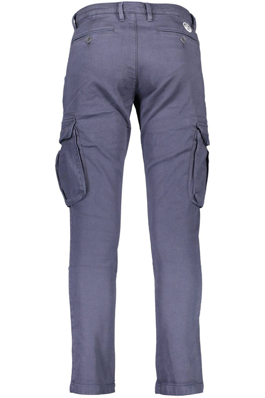 Blue Cotton Men Trouser