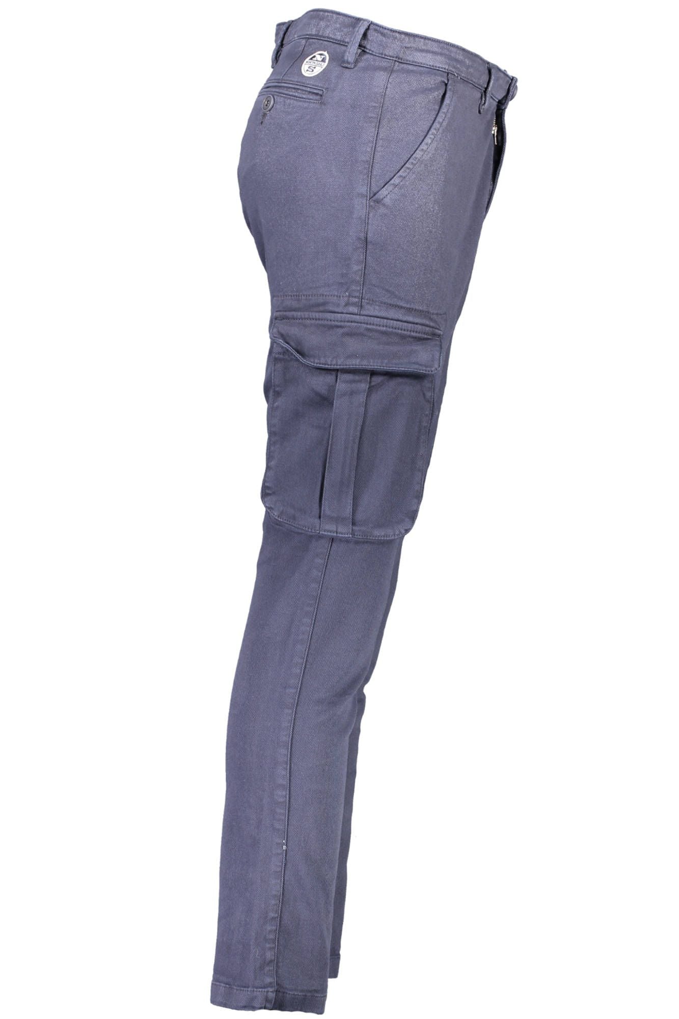 Blue Cotton Men Trouser
