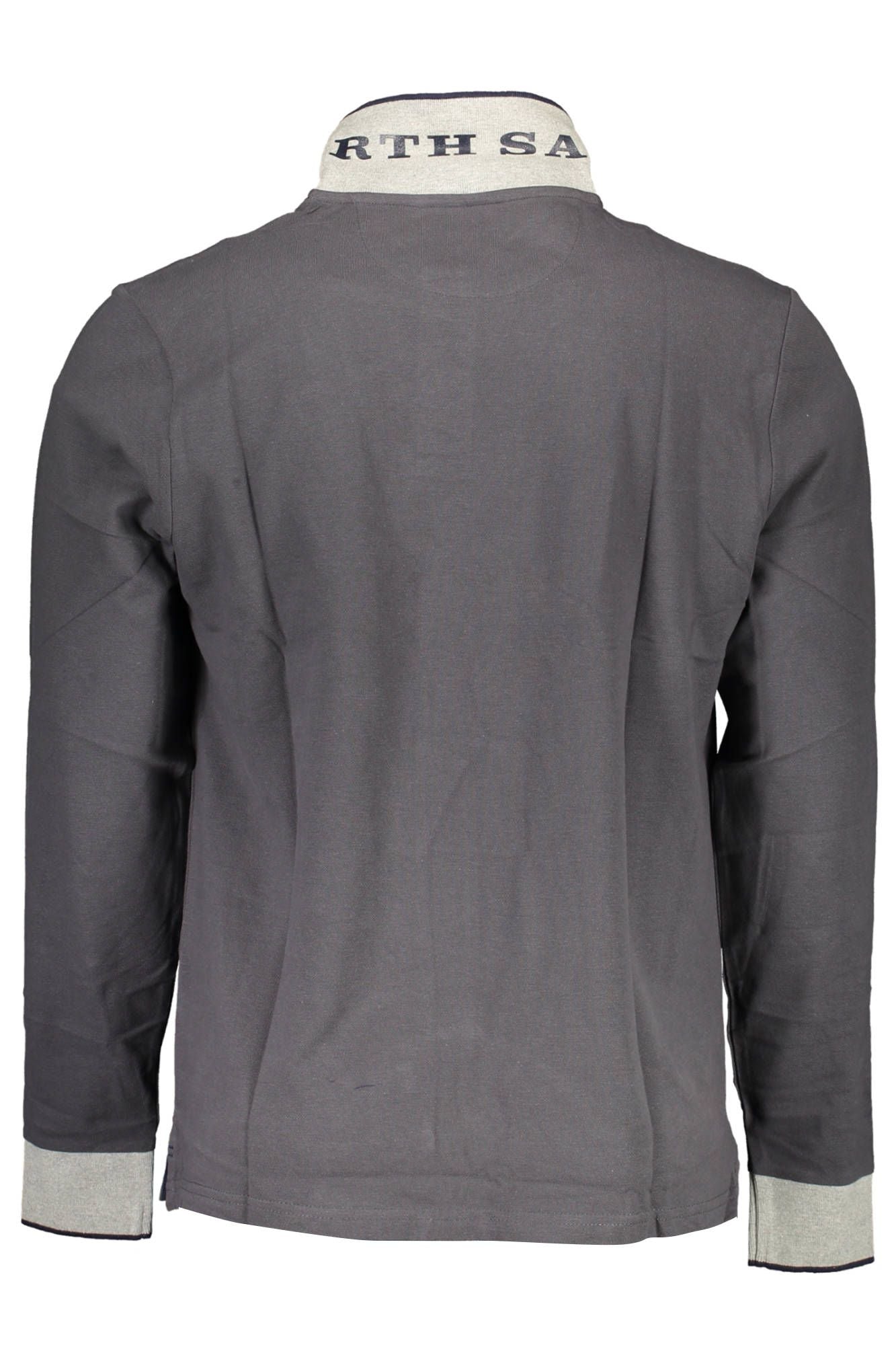 Gray Cotton Men Polo Shirt