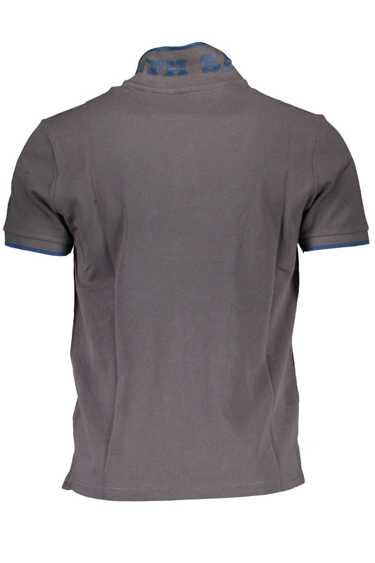 Sail High Seas in Style: Gray Cotton Polo