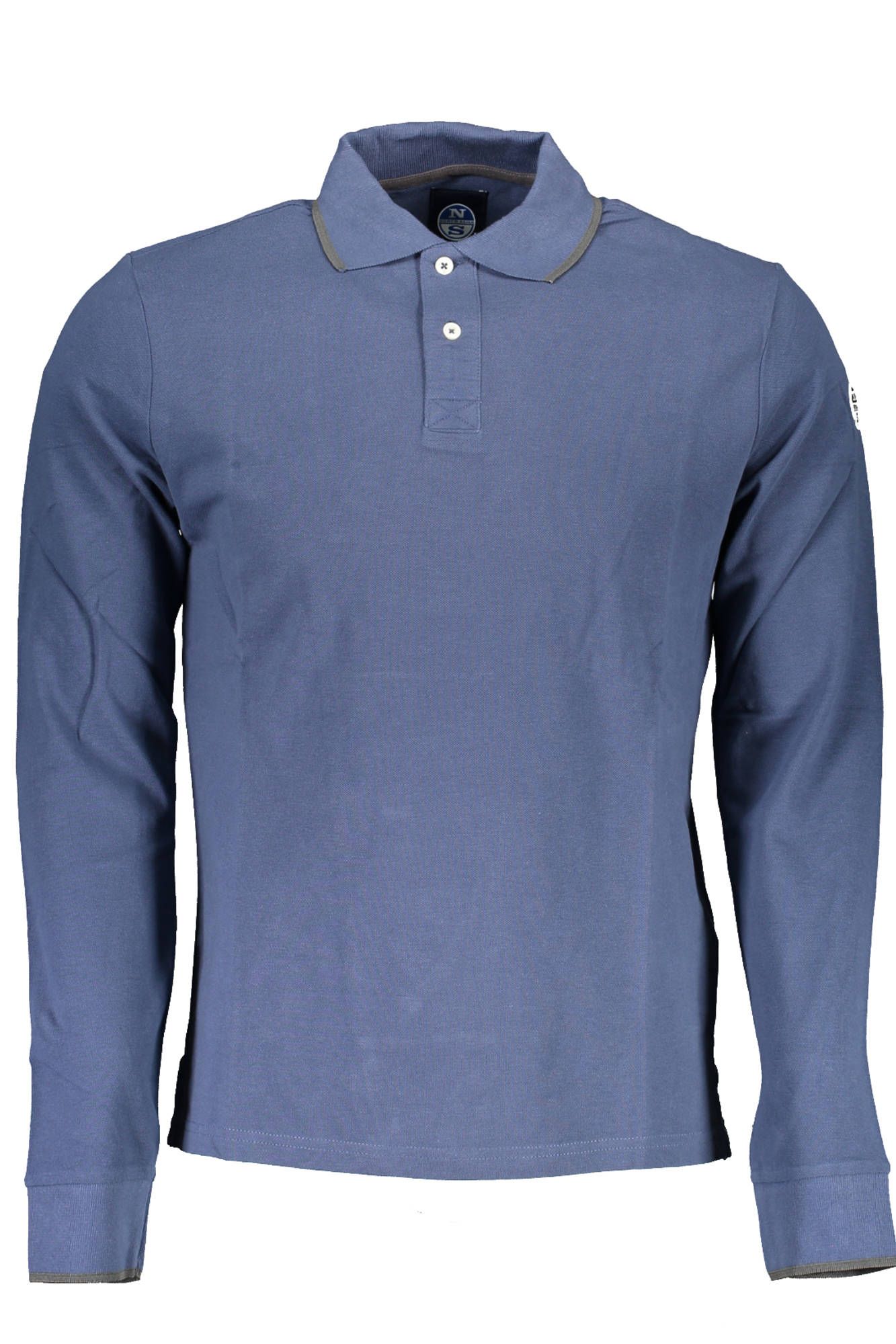 Blue Cotton Men Polo Shirt