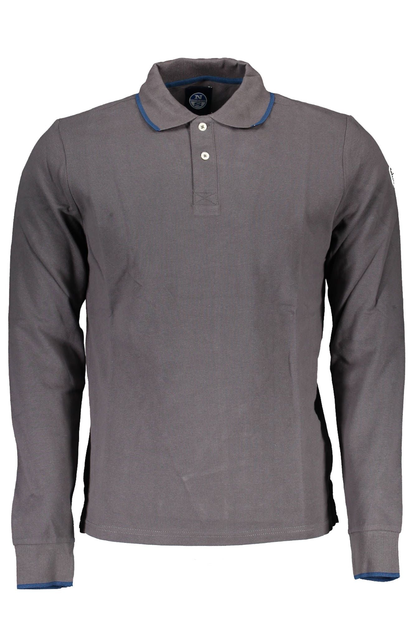 Gray Cotton Men Polo Shirt