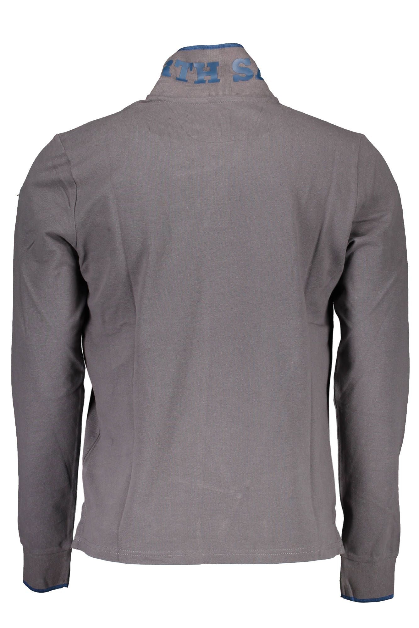 Gray Cotton Men Polo Shirt