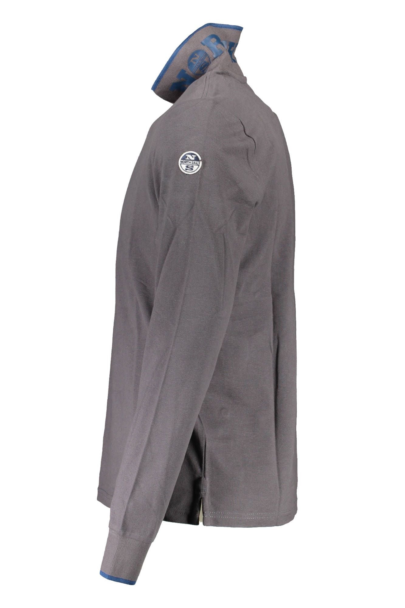 Gray Cotton Men Polo Shirt