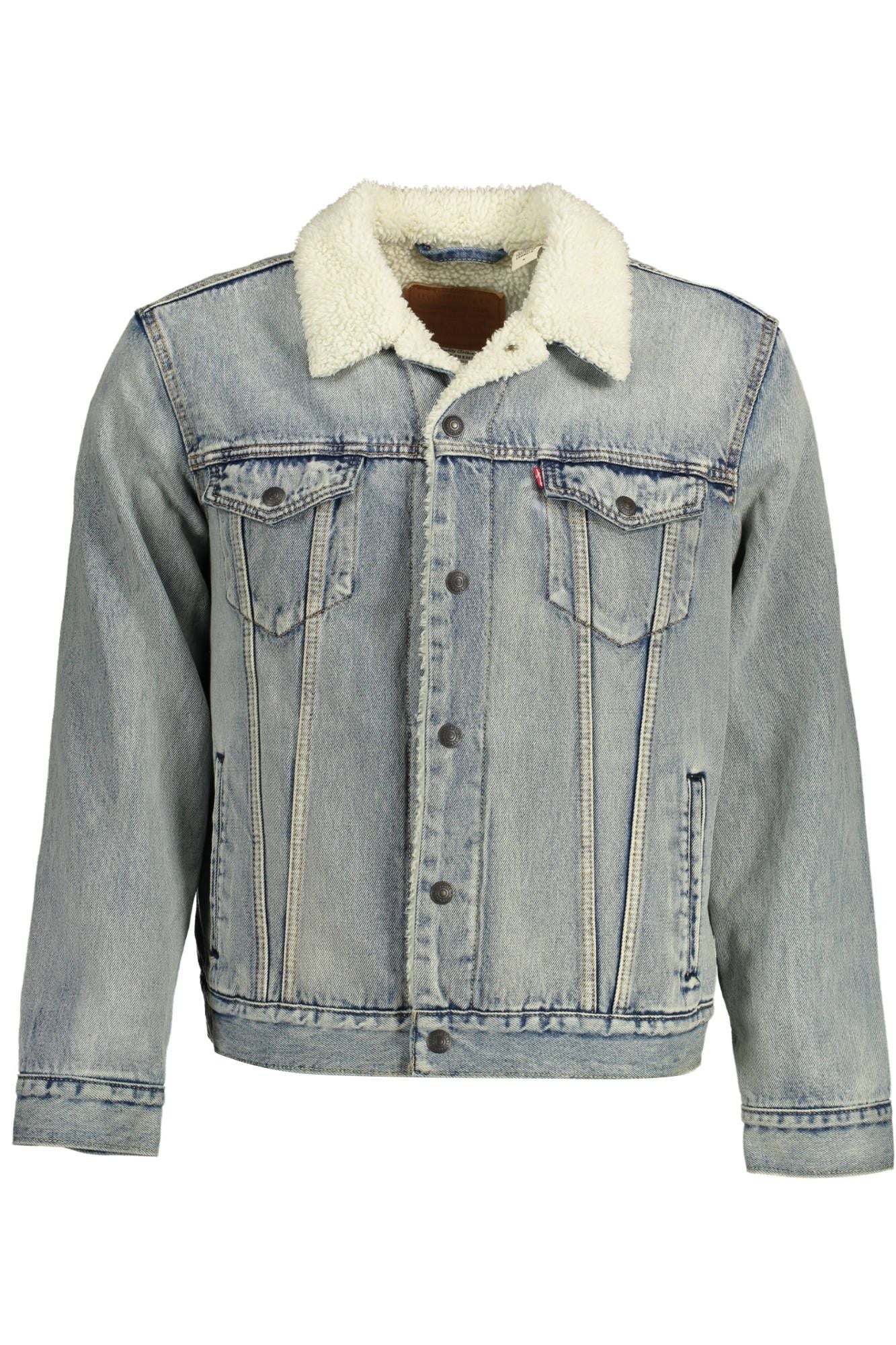 Light Blue Cotton Men Jacket