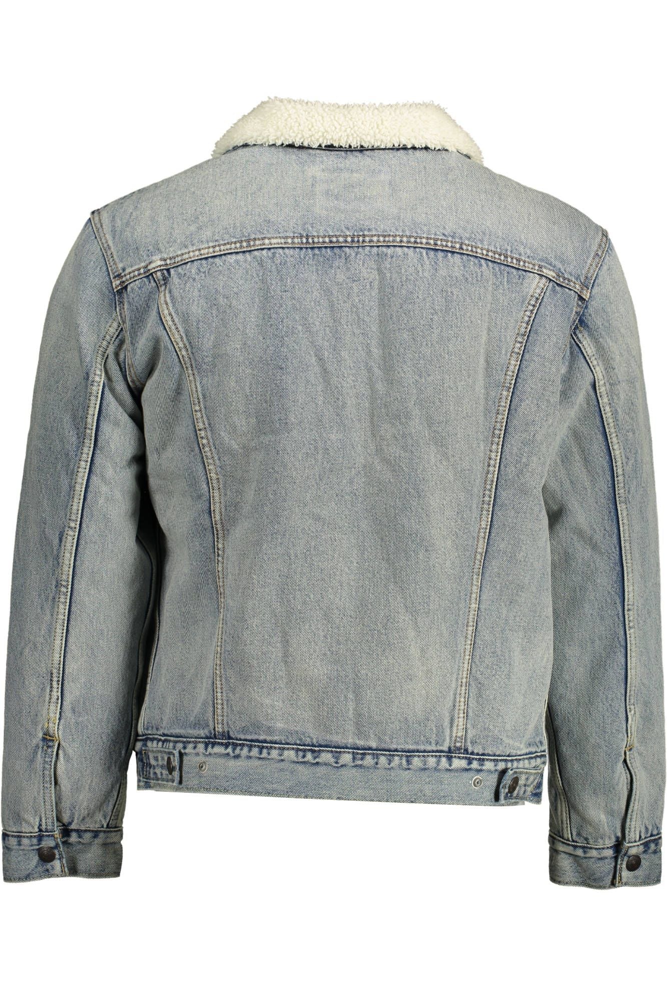 Light Blue Cotton Men Jacket