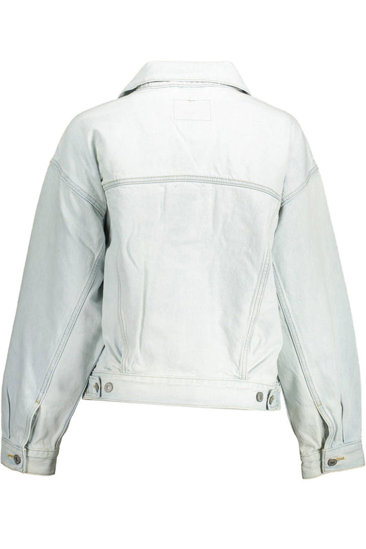 Light Blue Cotton Women Jacket