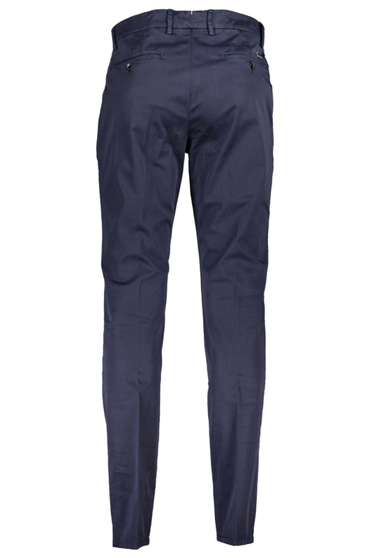 Blue Cotton Men Trouser