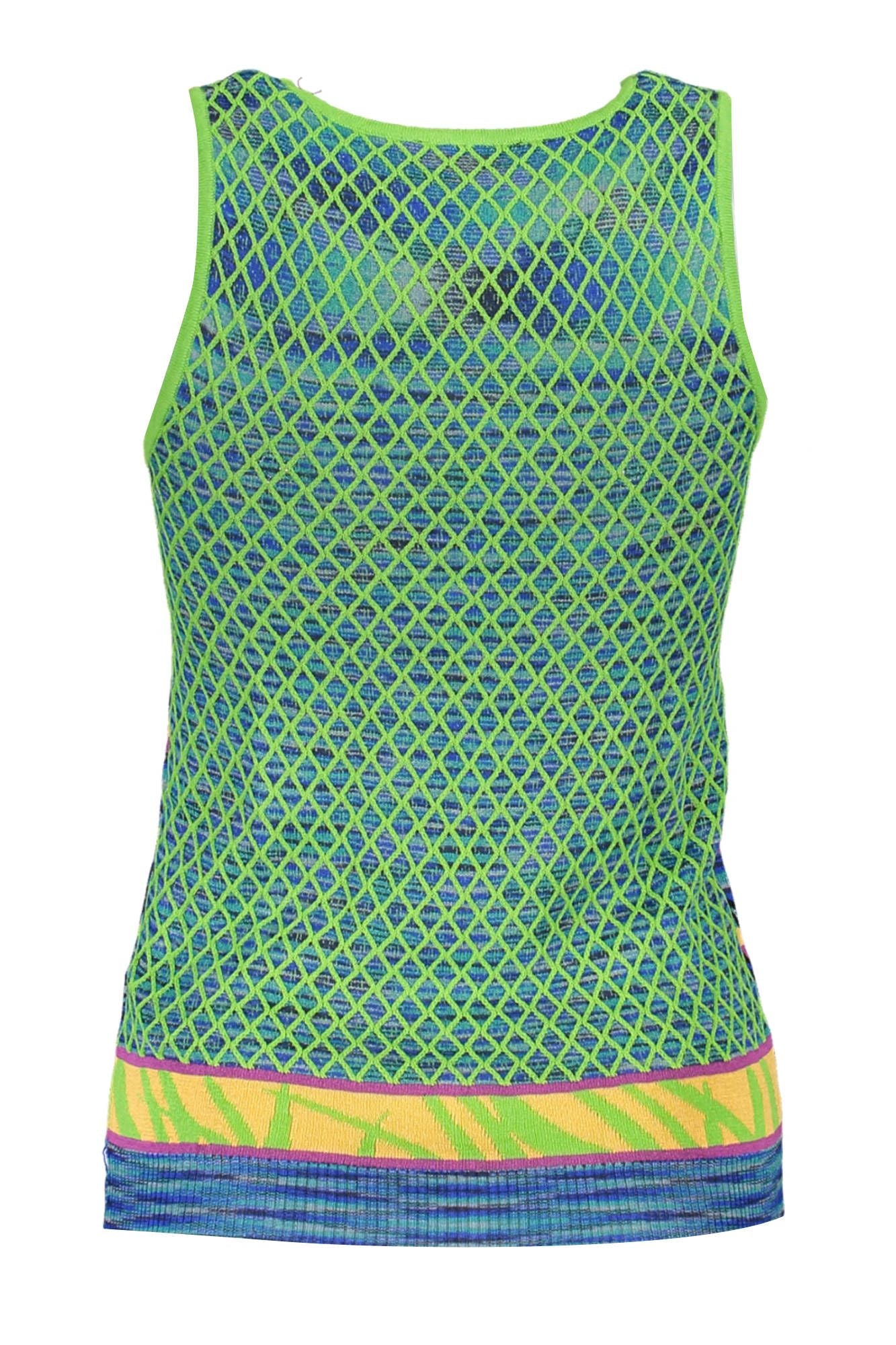 Green Cotton Women Tank Top