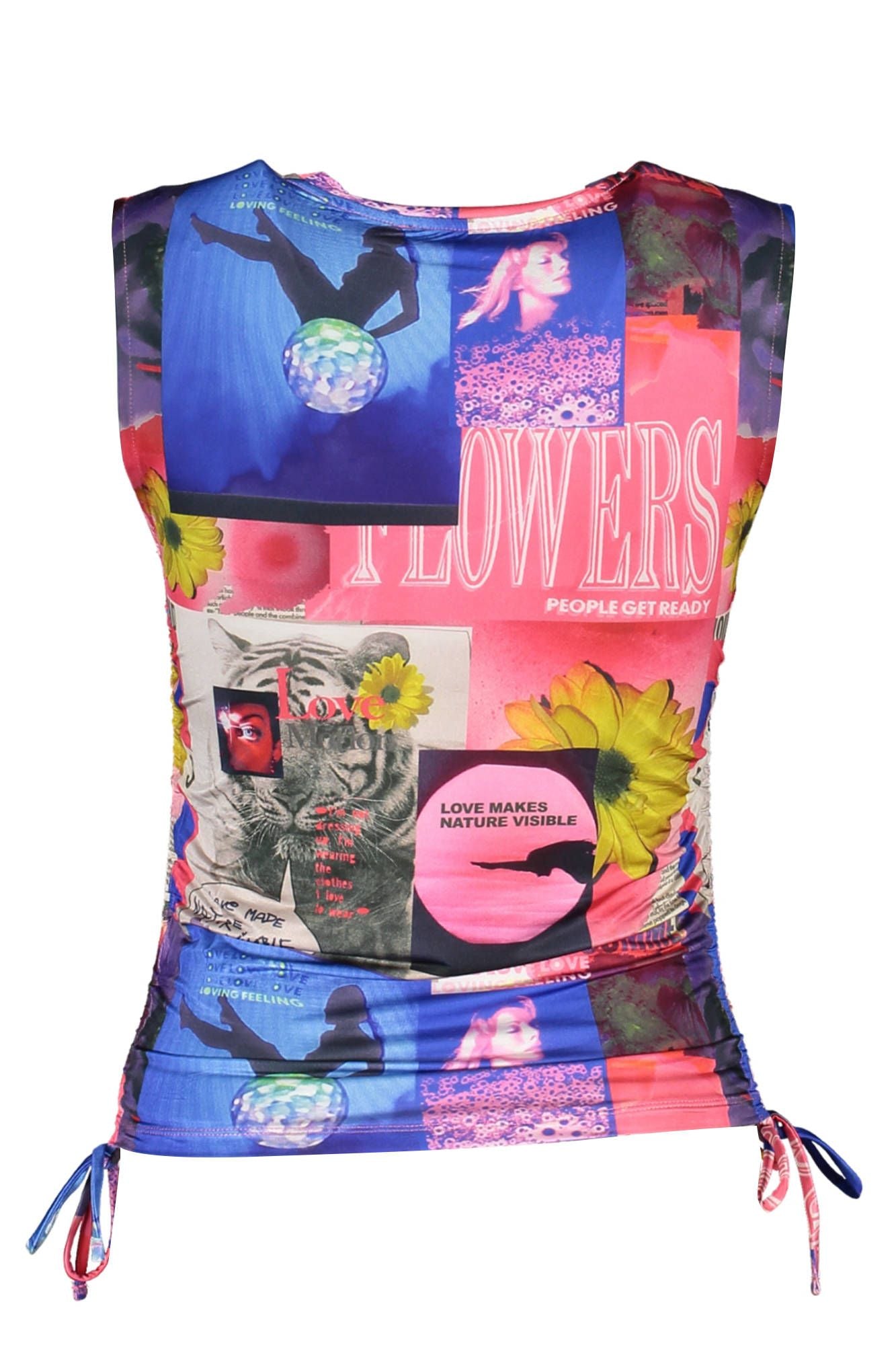 Blue Elastane Women Top