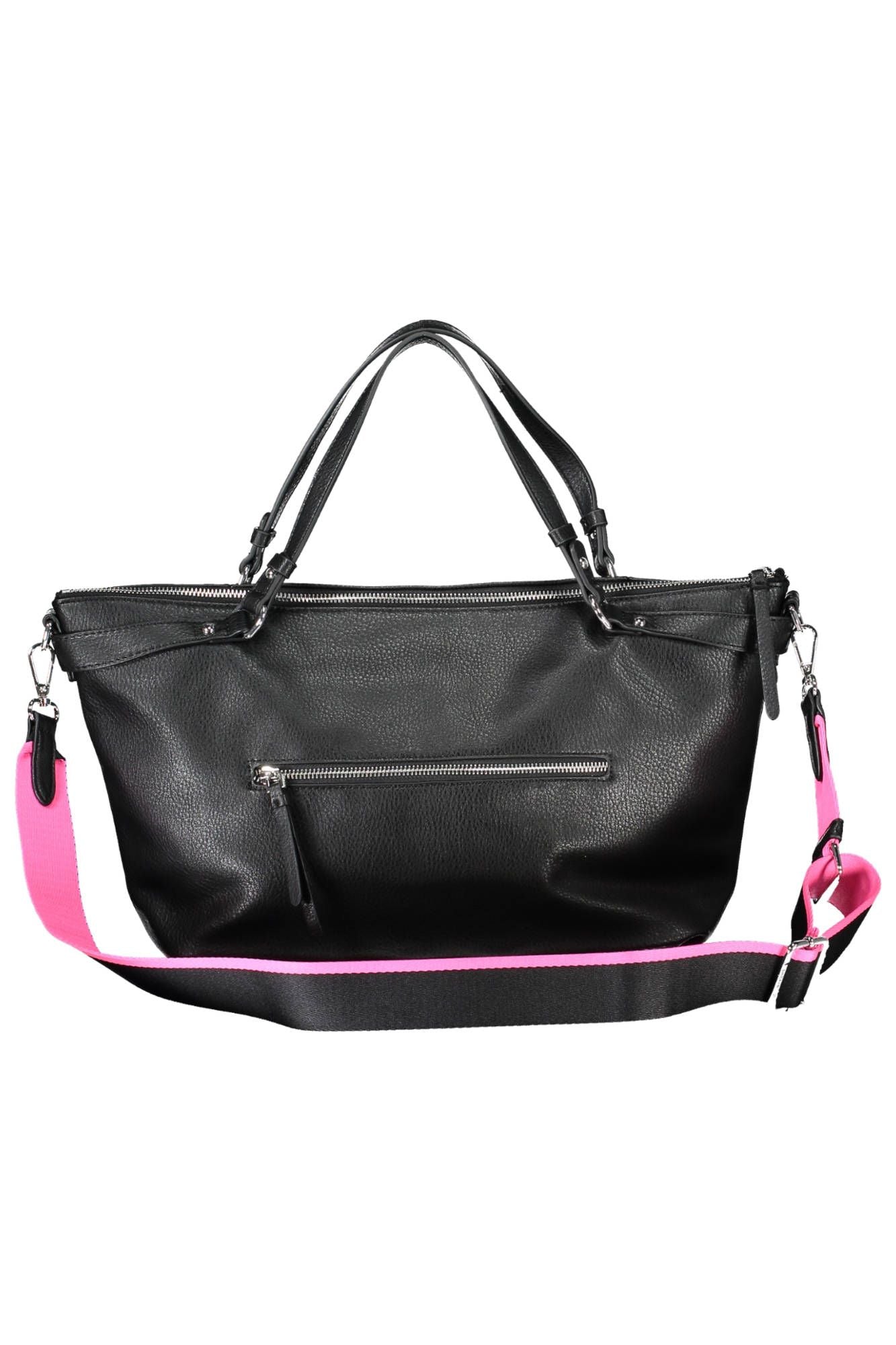 Black Polyurethane Women Handbag