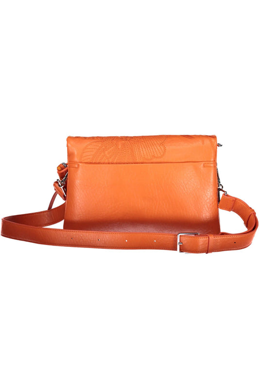 Orange Polyurethane Women Handbag