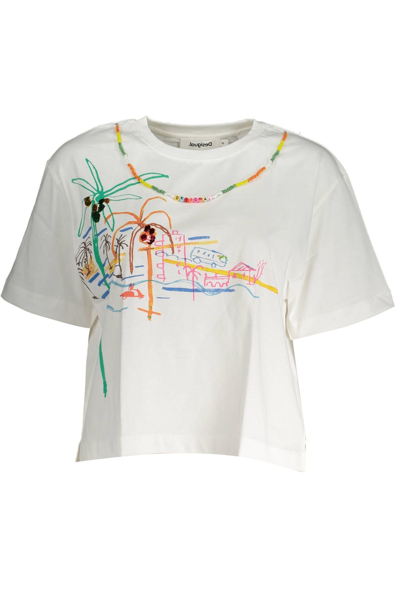White Cotton Women T-Shirt