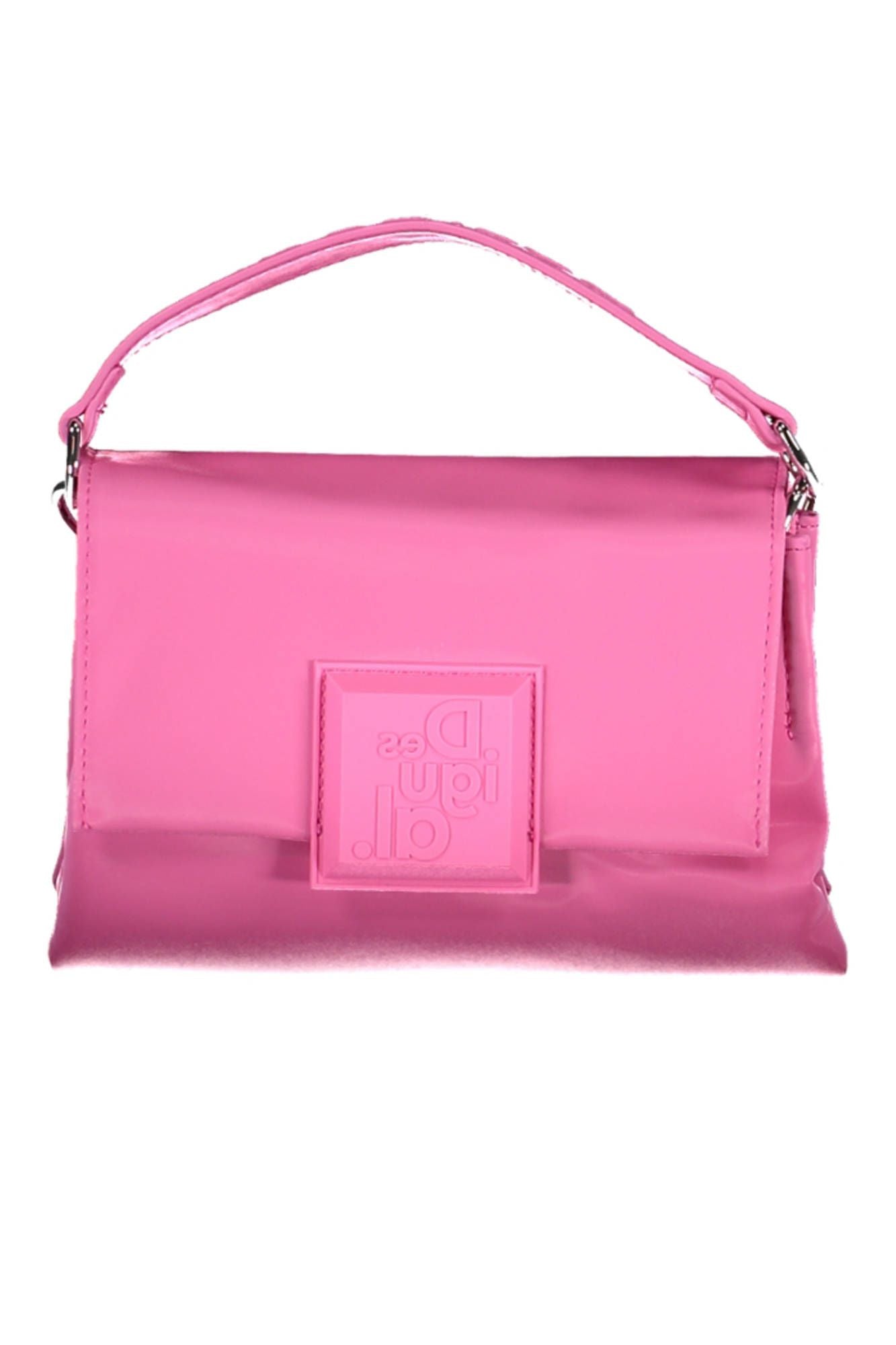 Pink Polyurethane Women Handbag