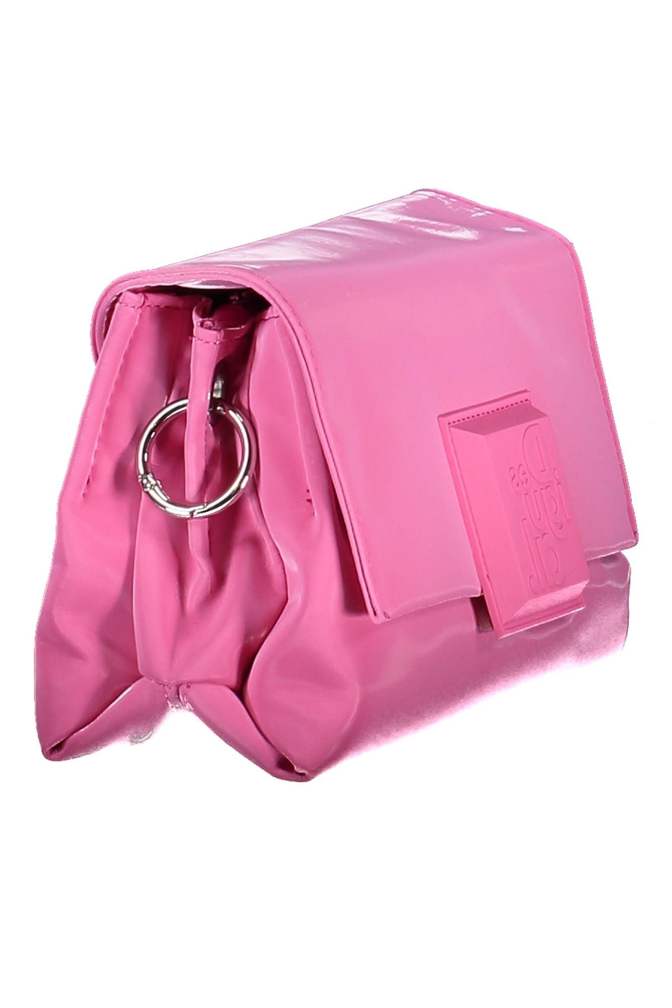 Pink Polyurethane Women Handbag