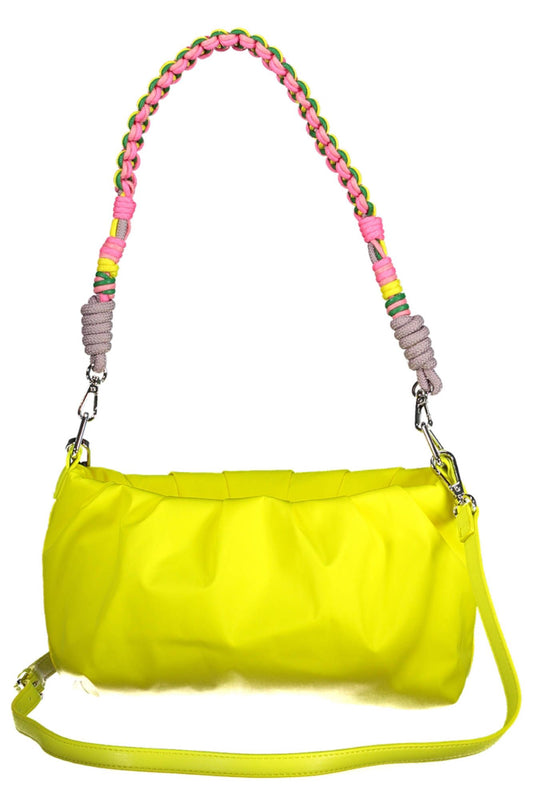 Yellow Polyester Women Handbag