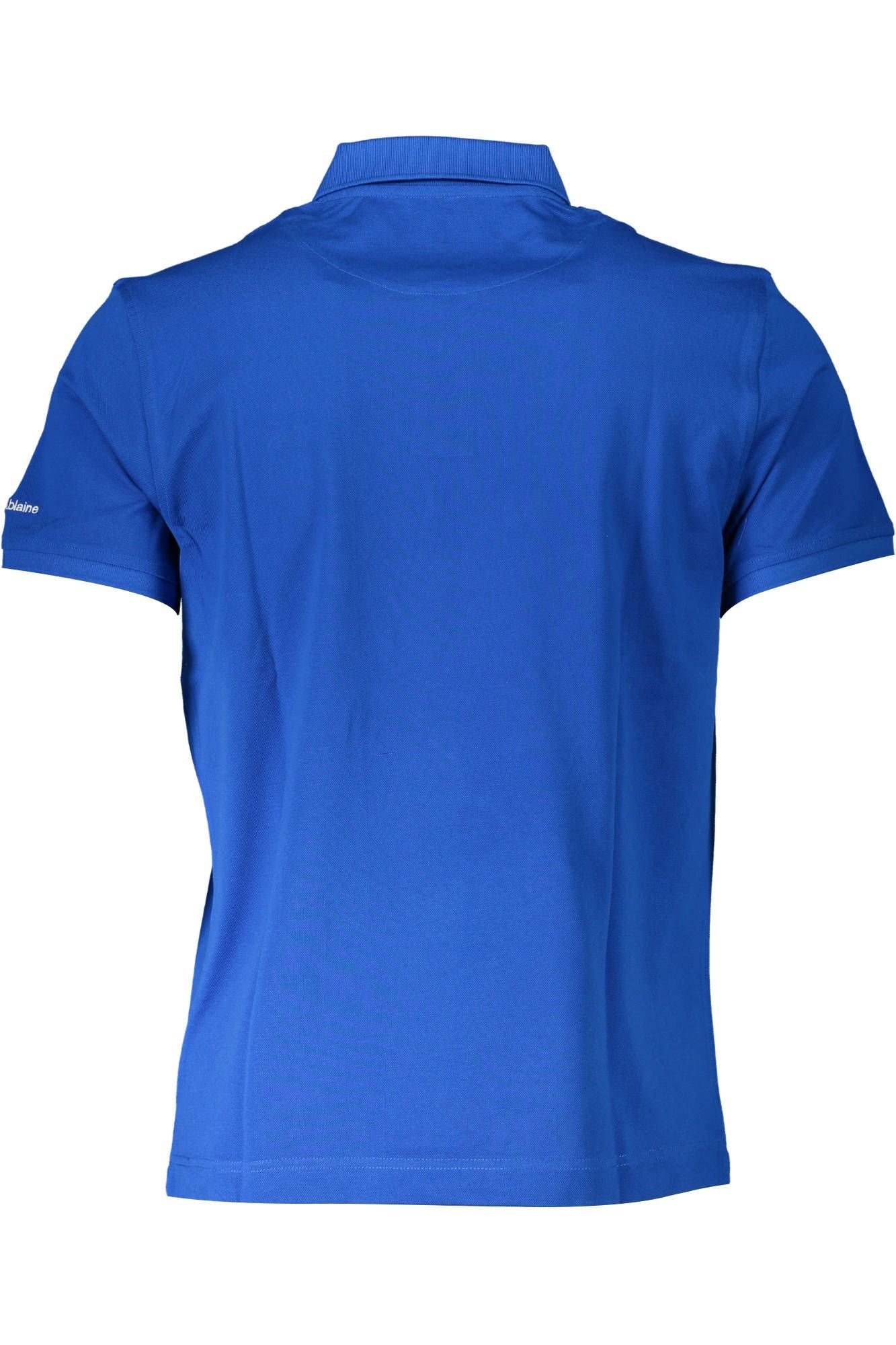 Blue Cotton Men Polo Shirt