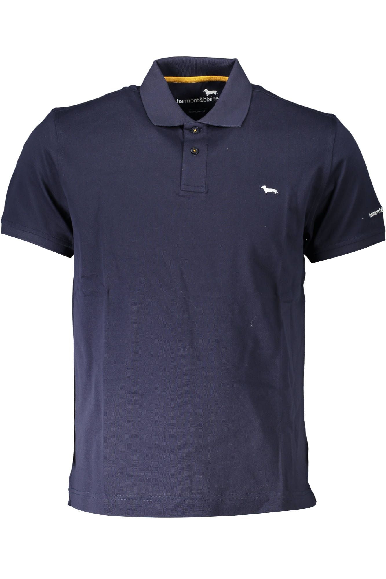 Blue Cotton Men Polo Shirt