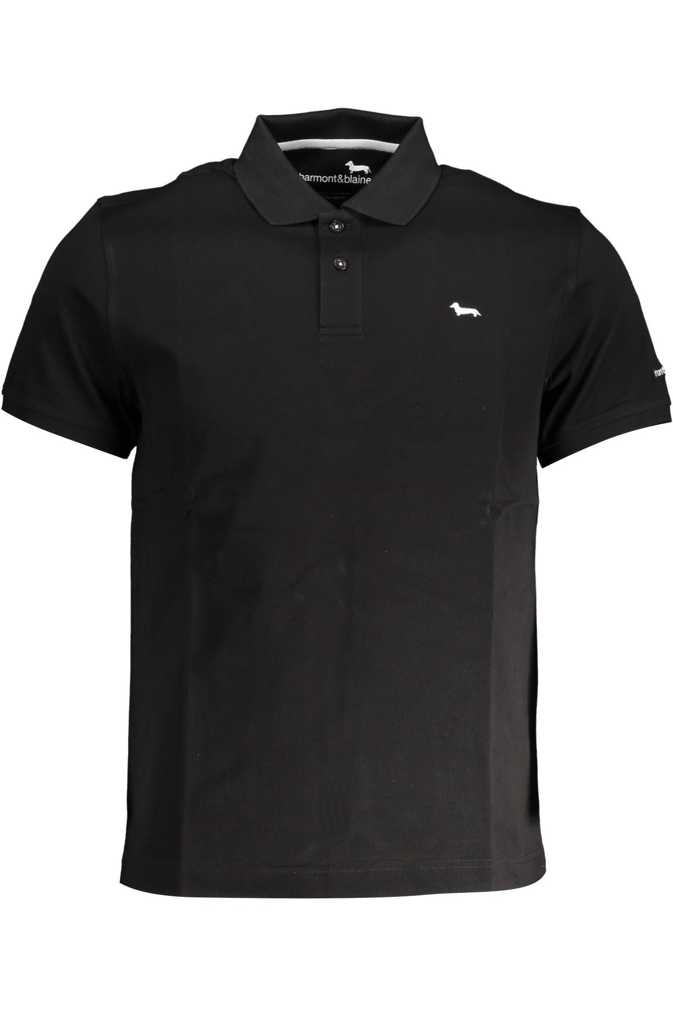 Black Cotton Men Polo Shirt