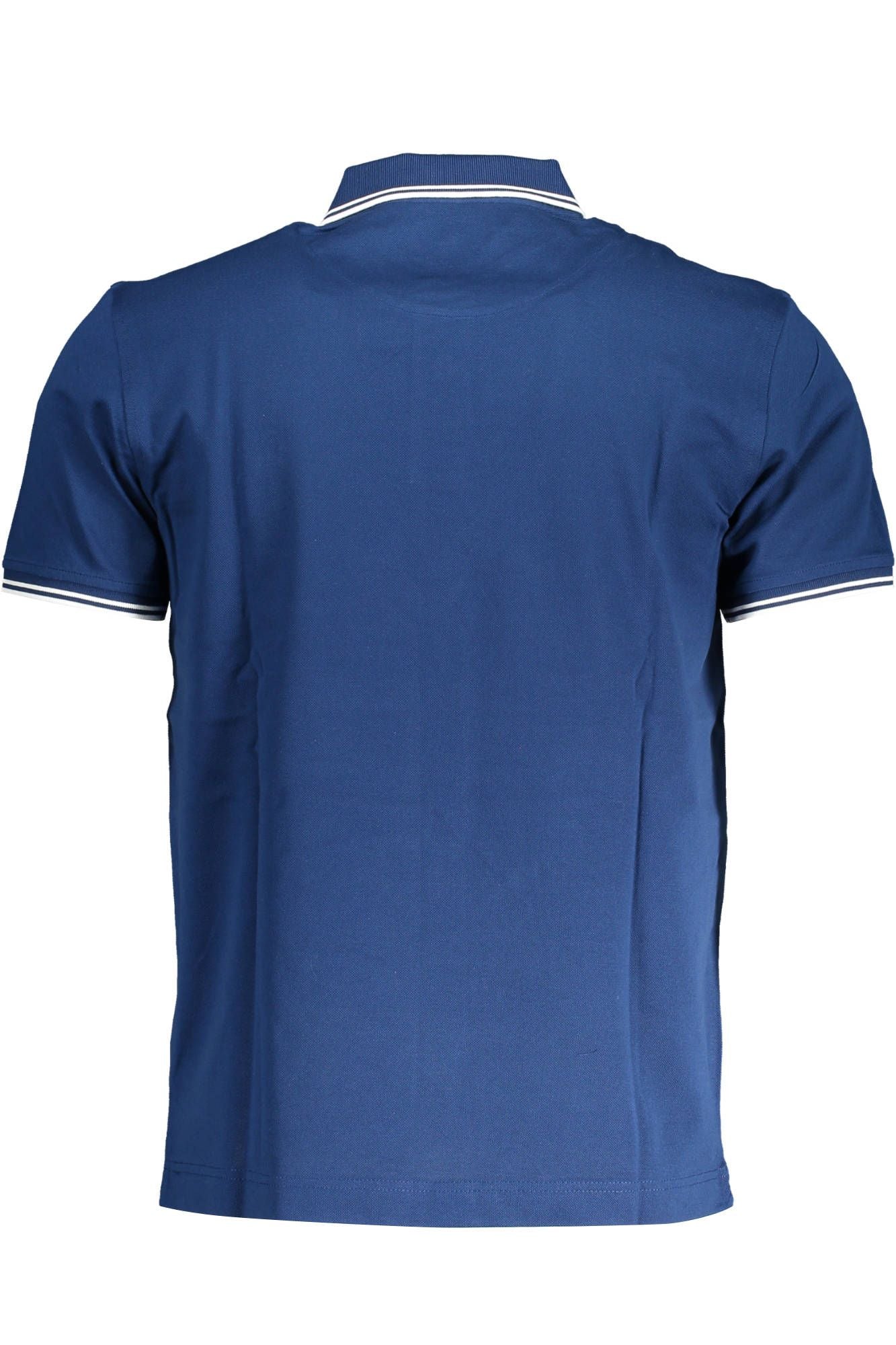 Blue Cotton Men Polo Shirt