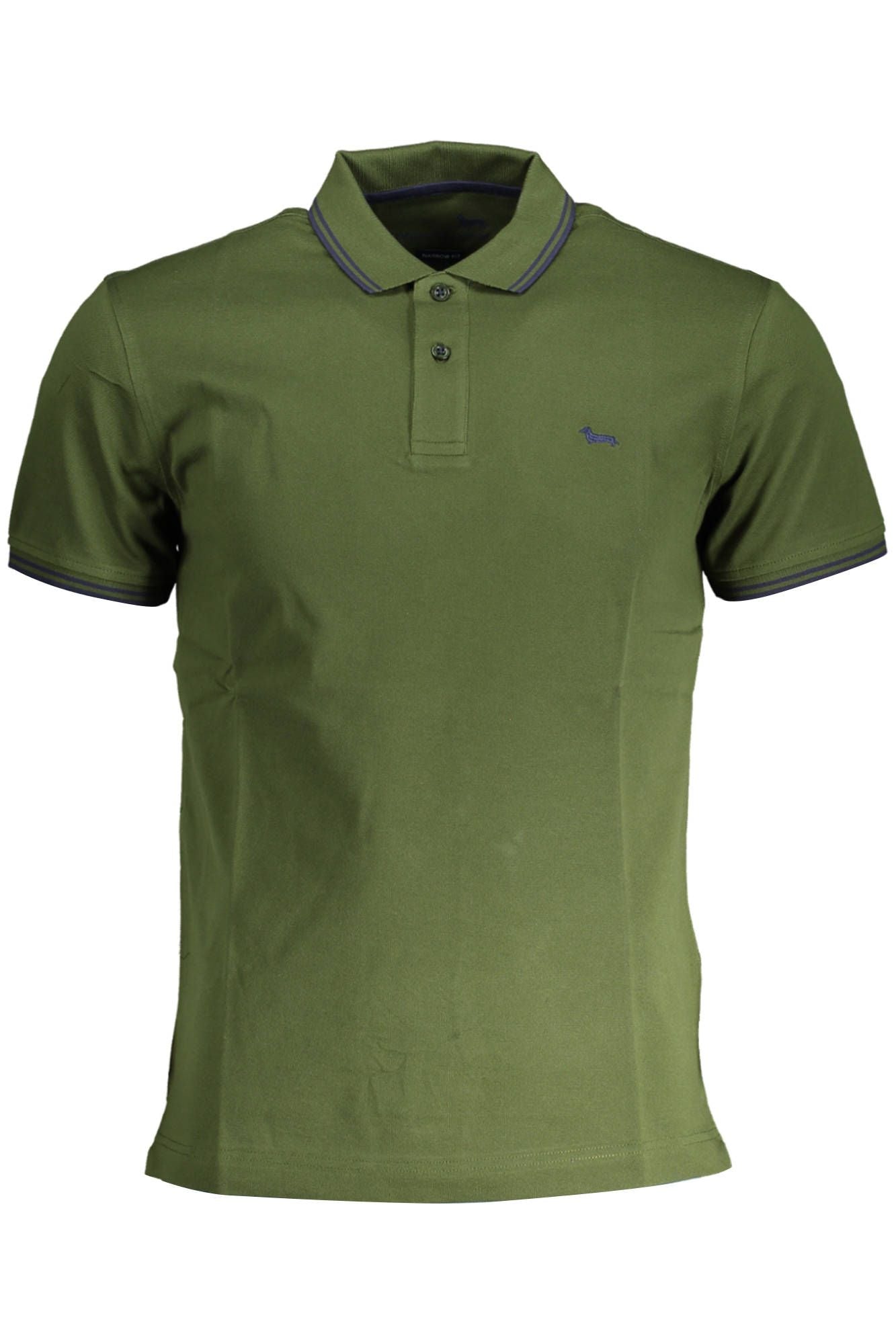 Green Cotton Men Polo Shirt