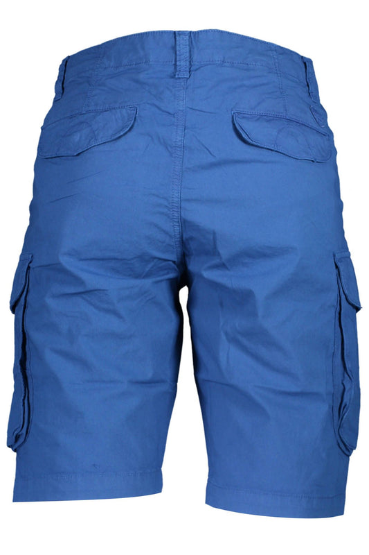 Blue Cotton Men Bermuda Trouser
