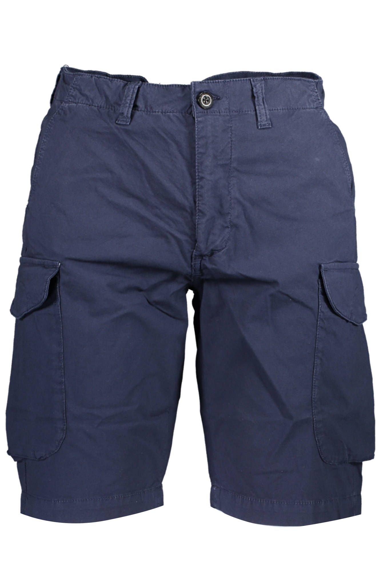 Blue Cotton Men Bermuda Pants