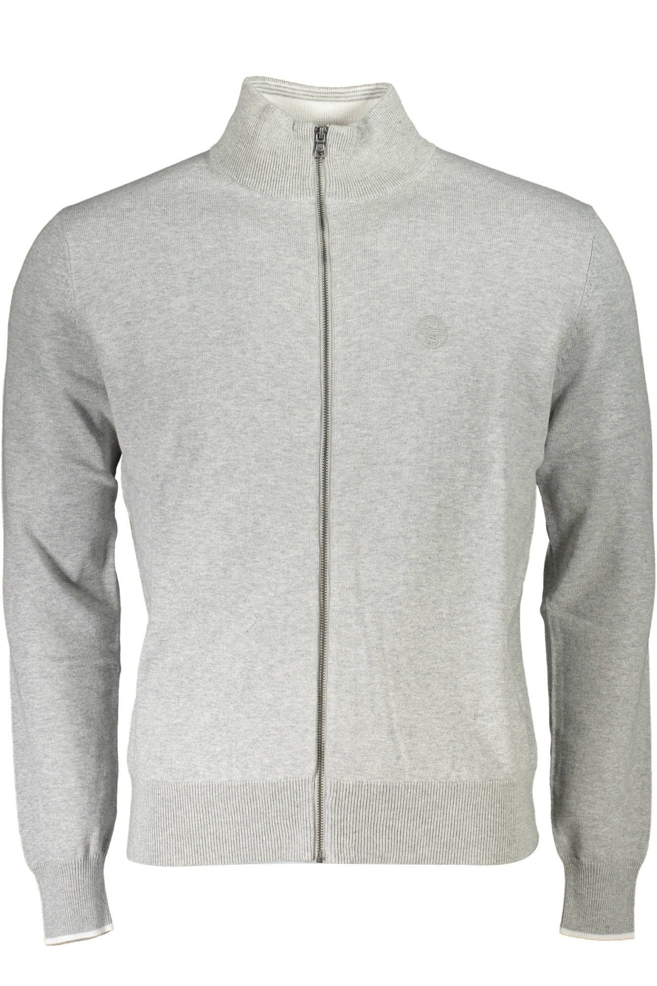 Gray Cotton Men Cardigan