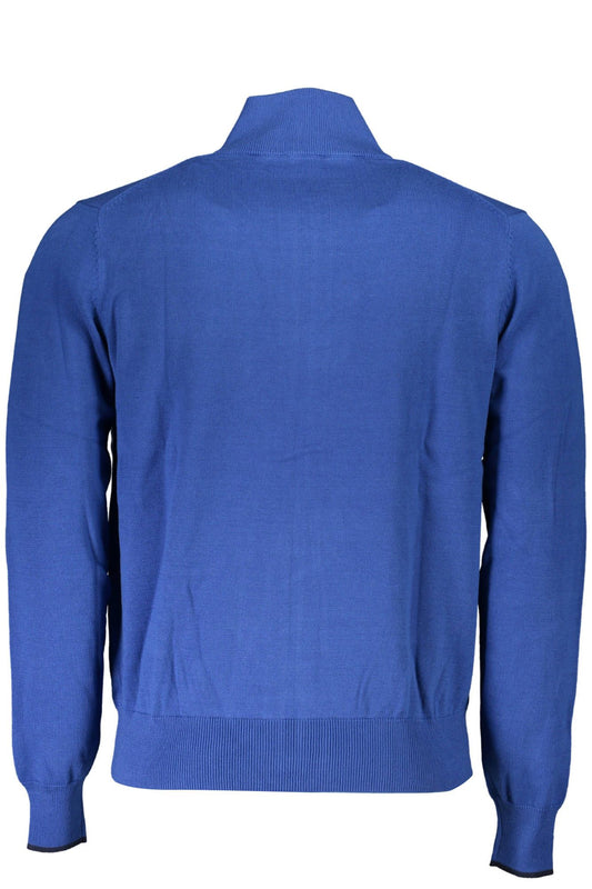 Blue Cotton Men Cardigan