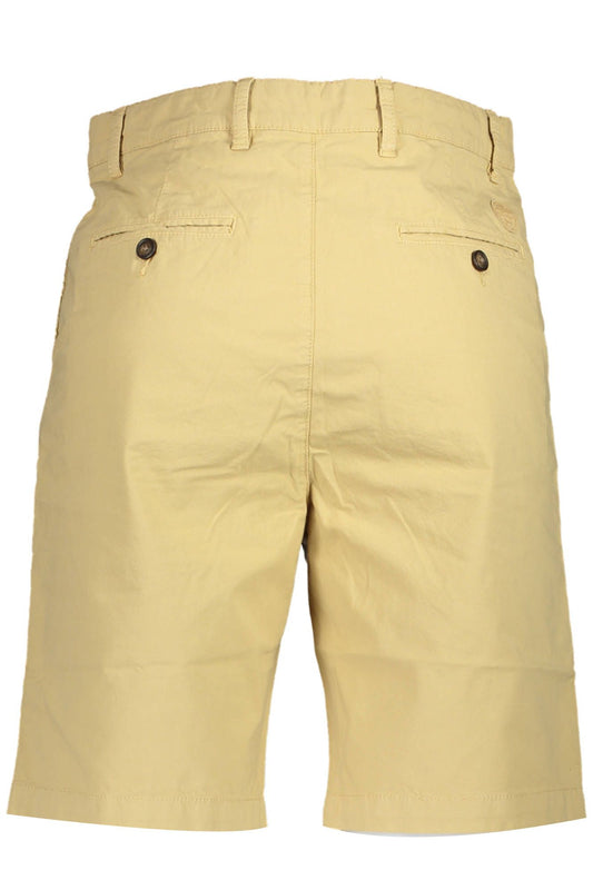 Beige Cotton Men Bermuda Shorts
