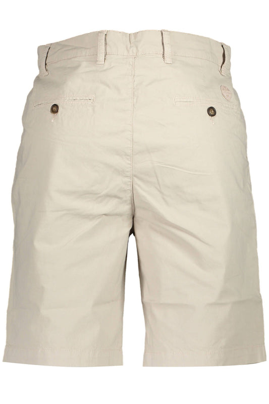 Beige Cotton Men Bermuda Shorts