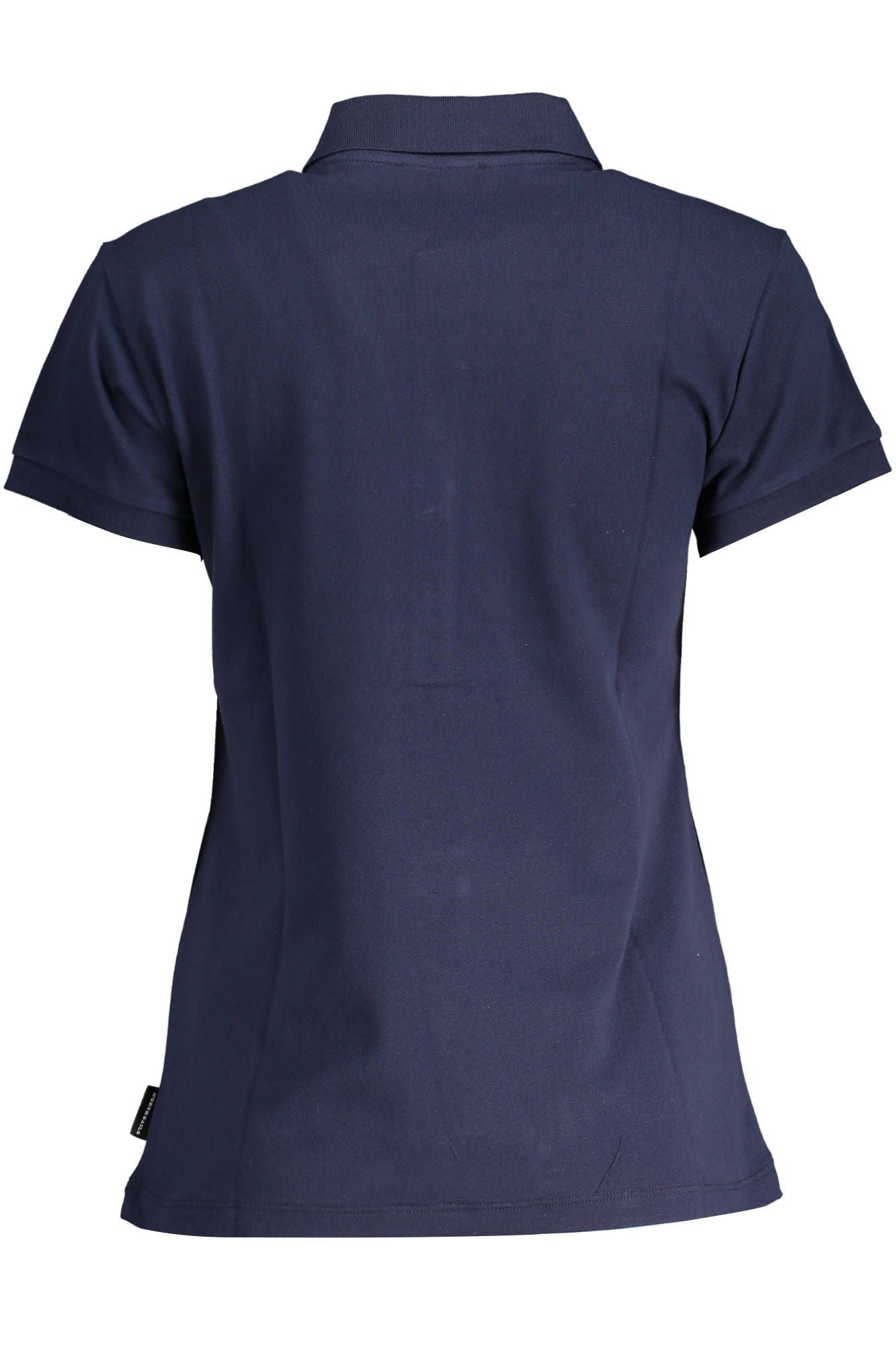 Blue Cotton Women Polo Shirt