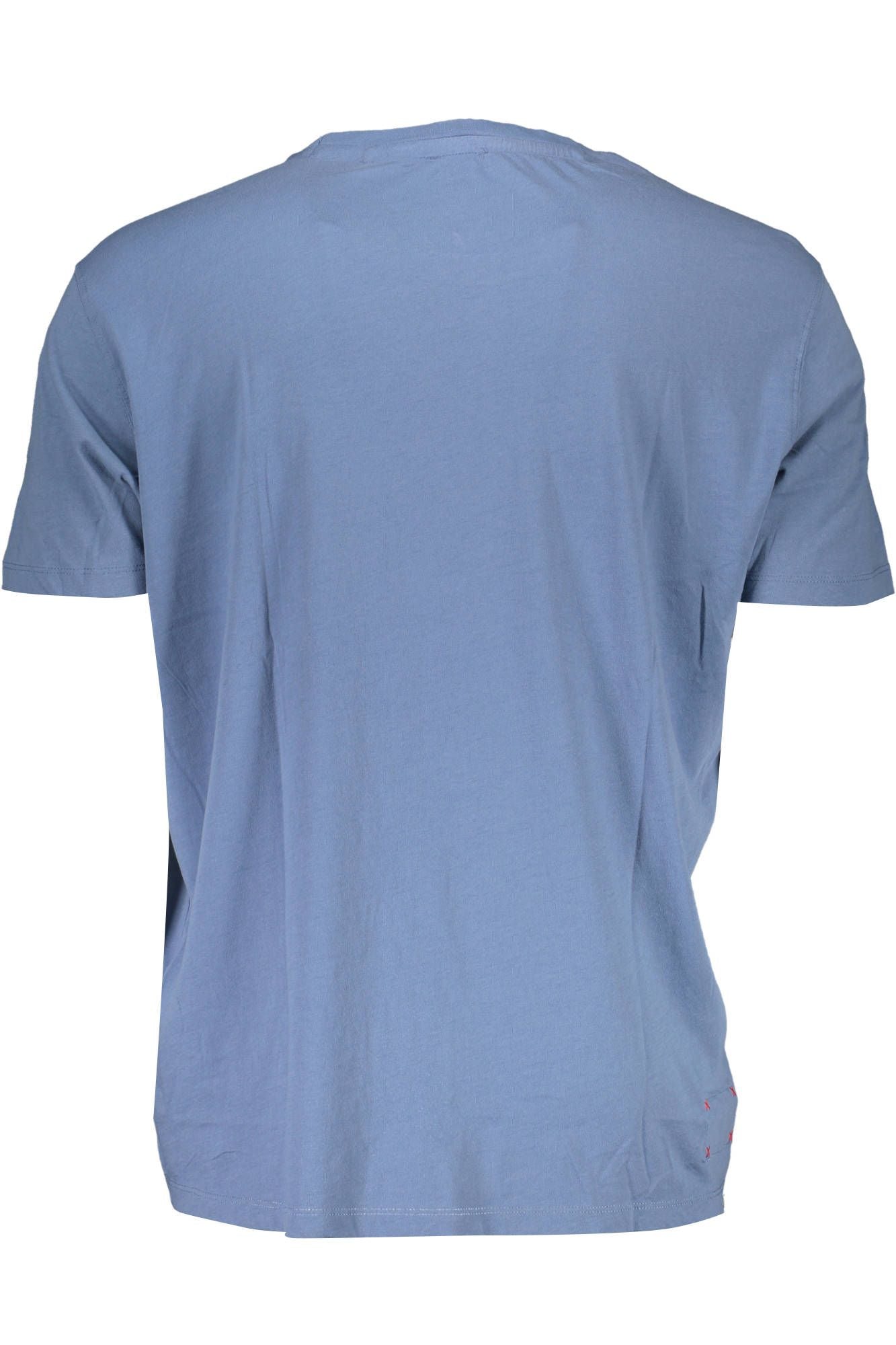 Blue Cotton Men T-Shirt