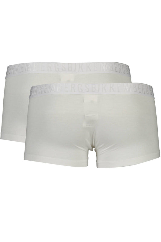 White Elastane Men Boxer