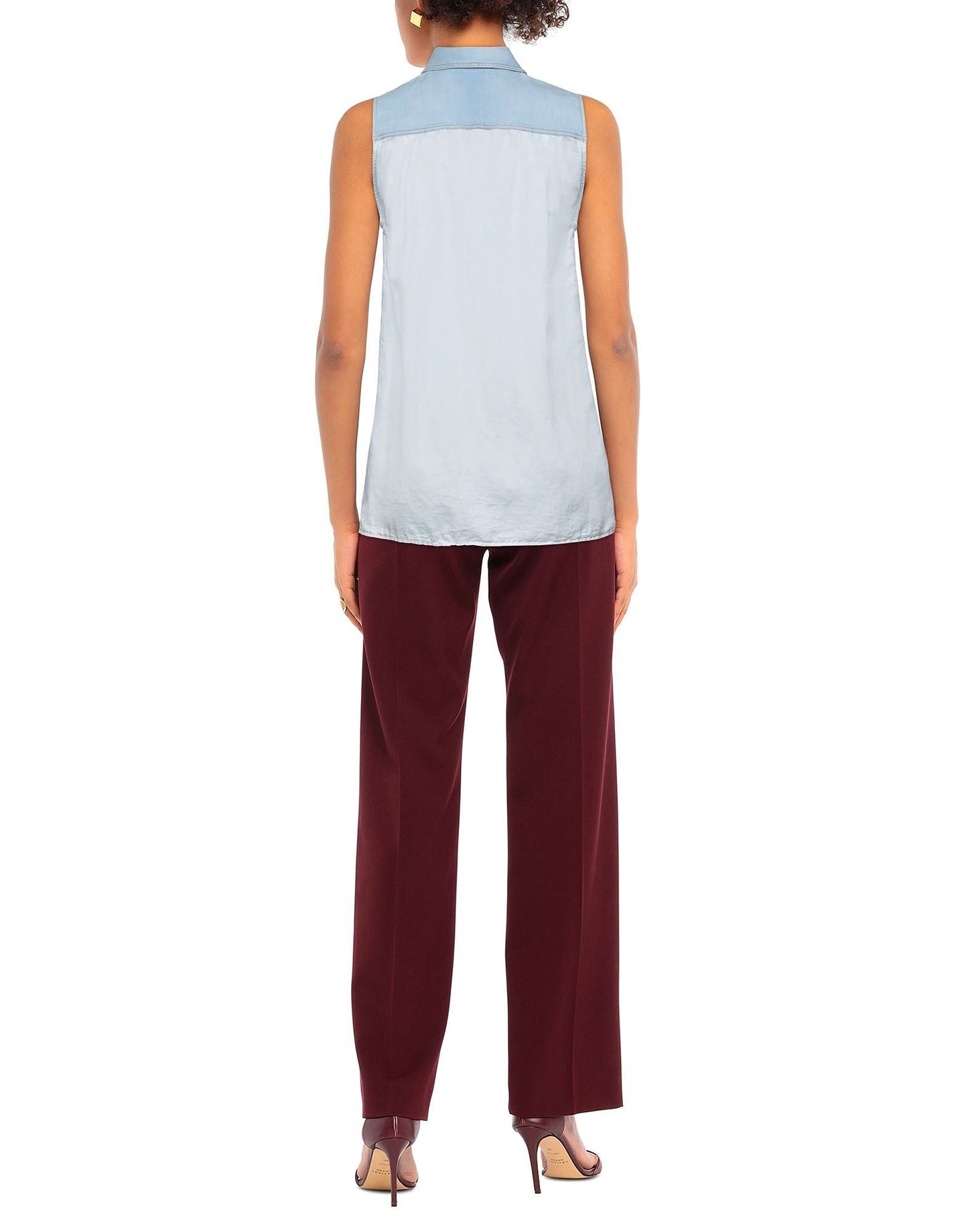 Light Blue Silk Women Shirt