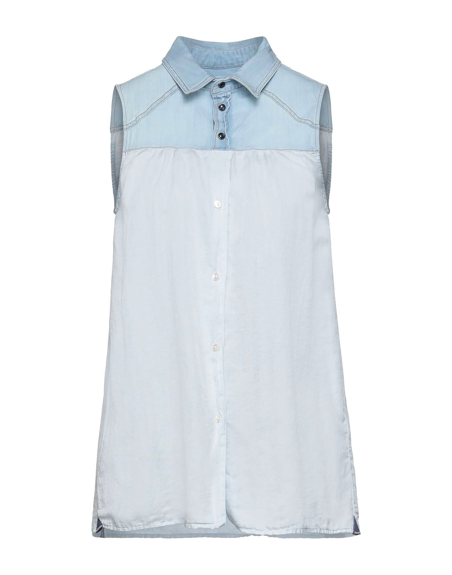 Light Blue Silk Women Shirt