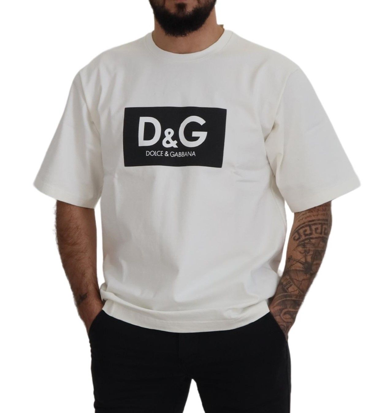Chic White Logo Print Tee