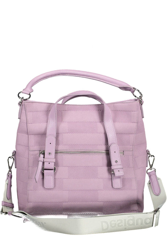 Purple Polyester Women Handbag