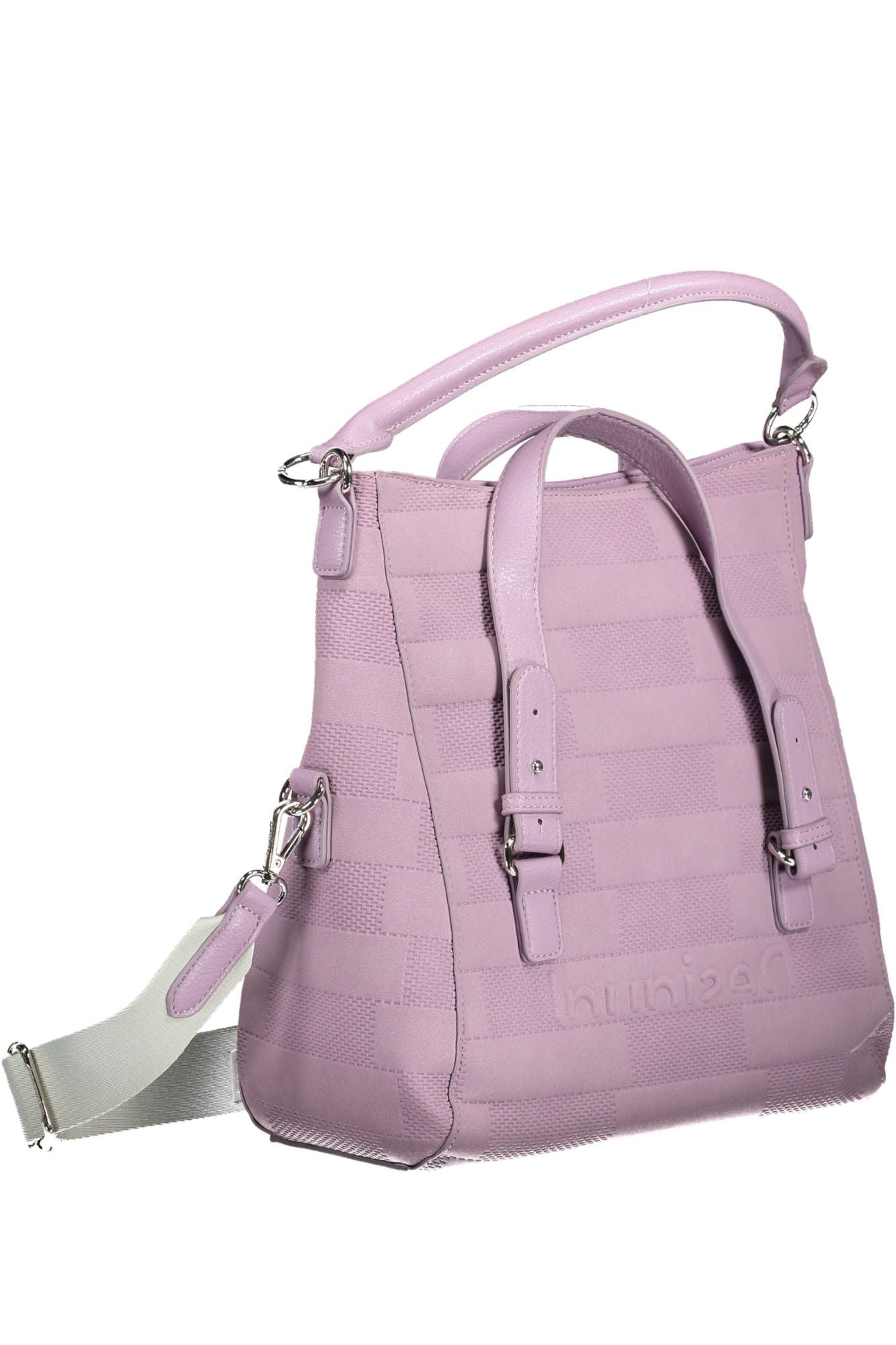Purple Polyester Women Handbag