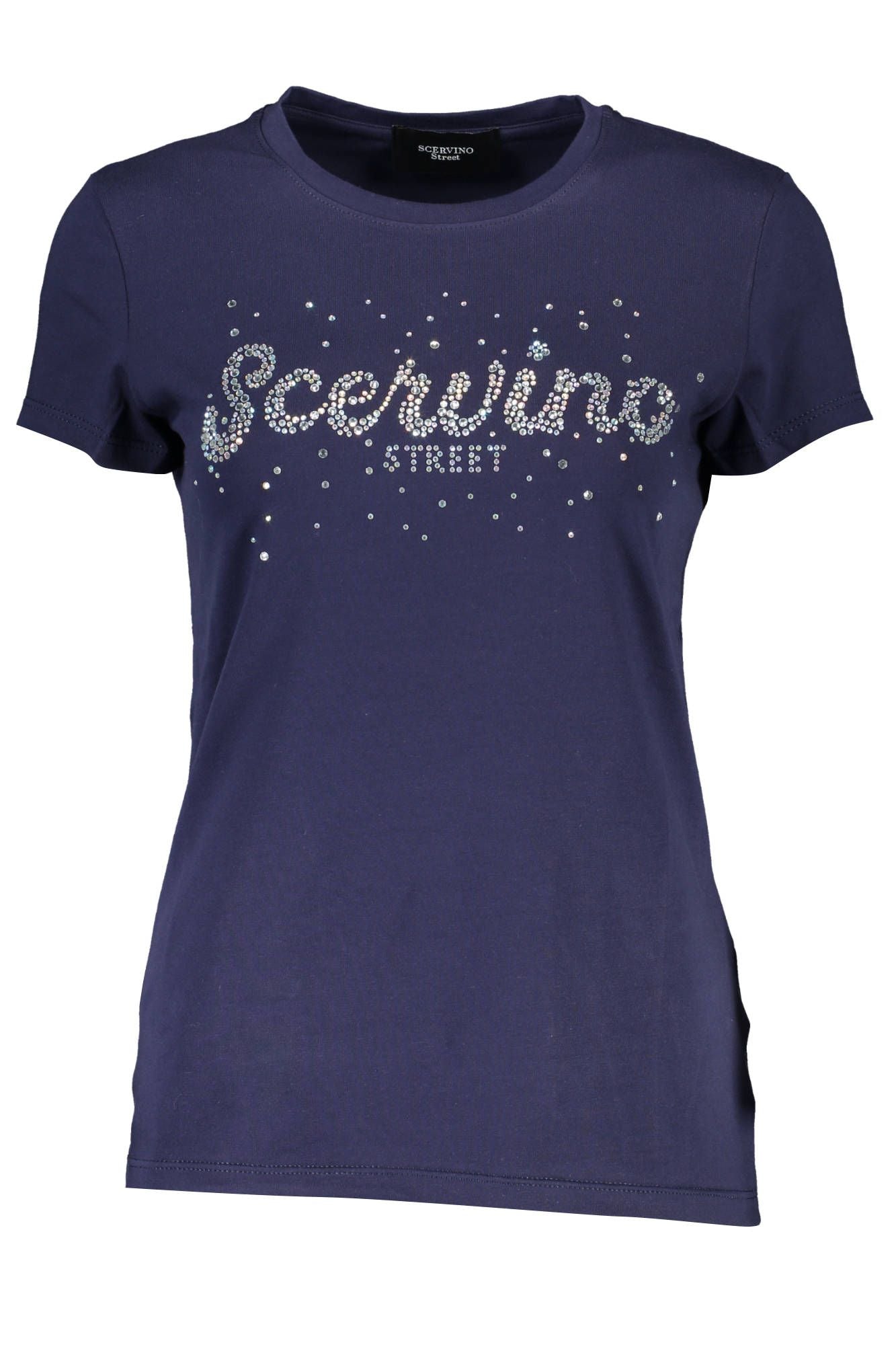 Blue Cotton Women T-Shirt