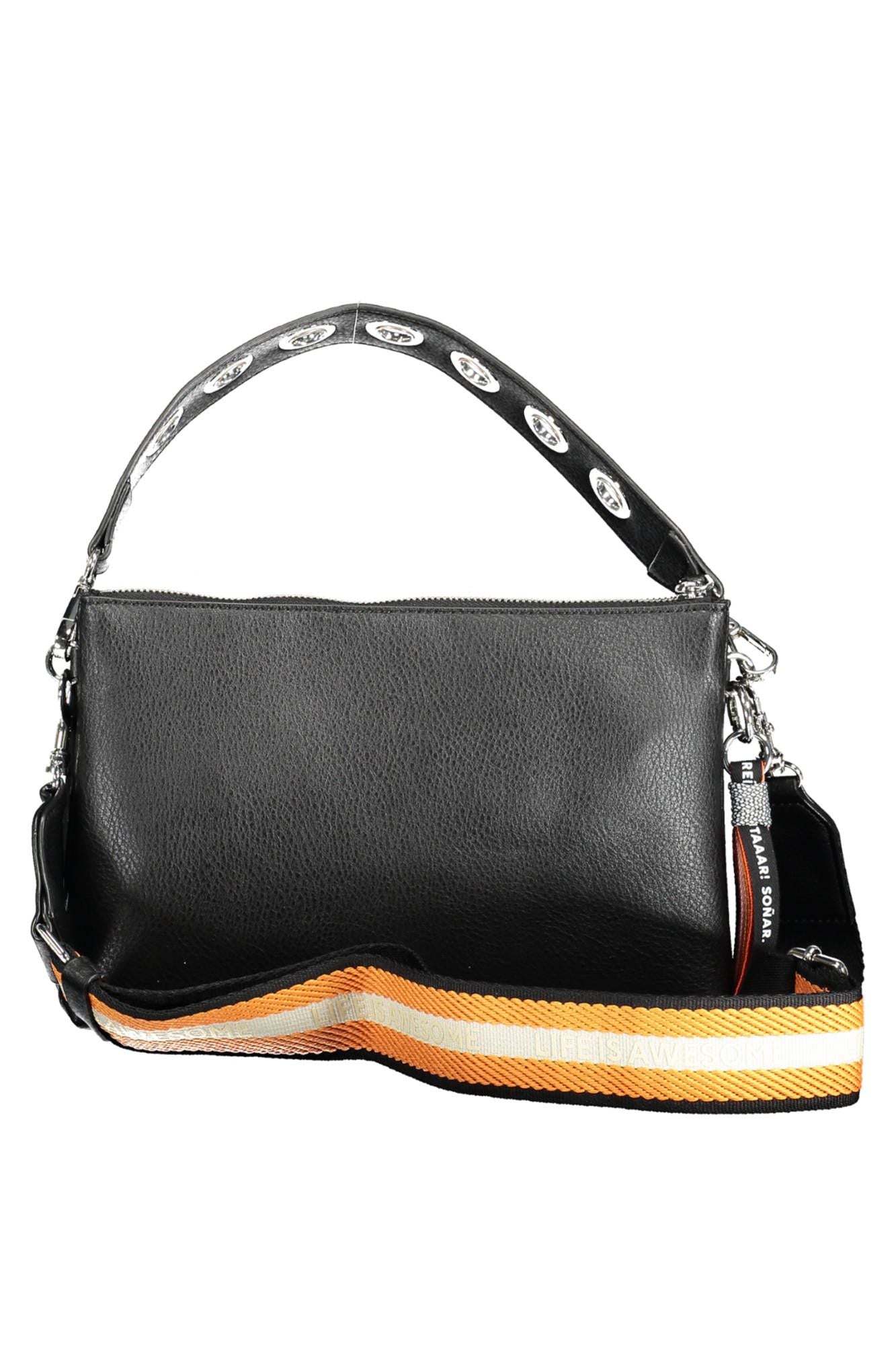 Black Polyurethane Women Handbag