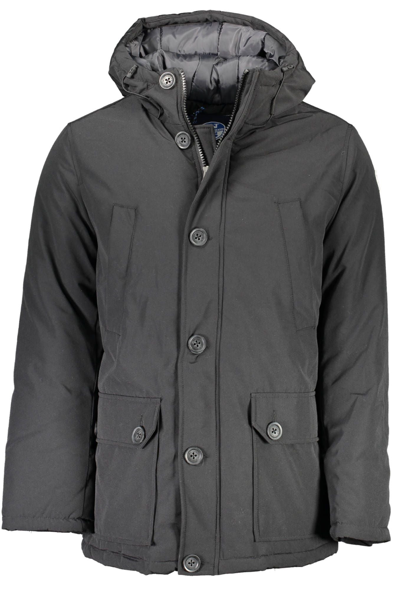 Black Polyester Men Jacket