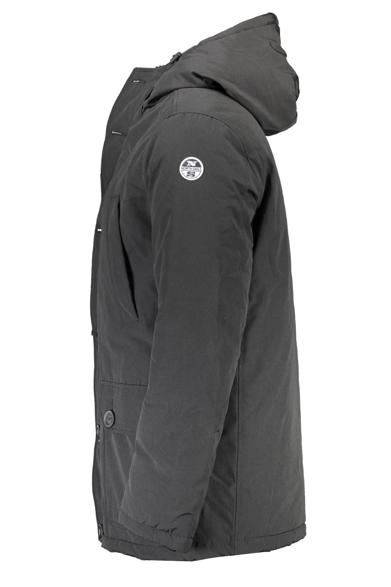 Black Polyester Men Jacket