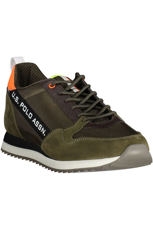 Green Polyester Men Sneaker