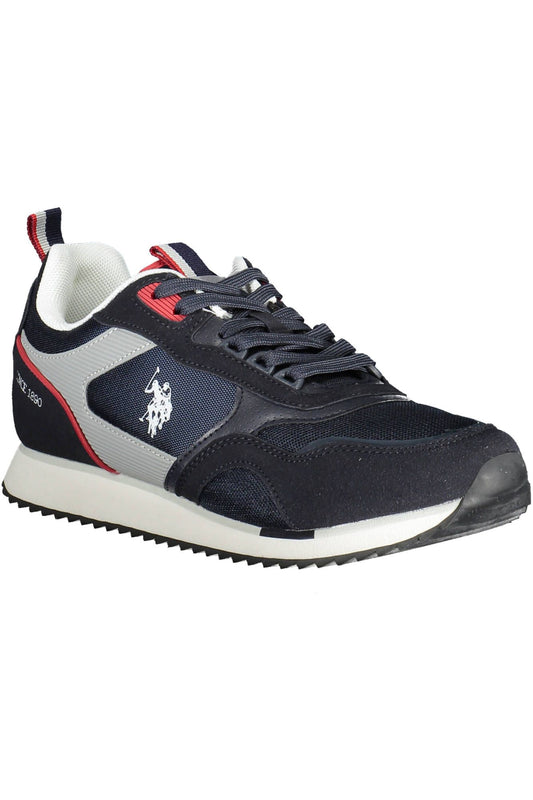 Blue Polyester Men Sneaker