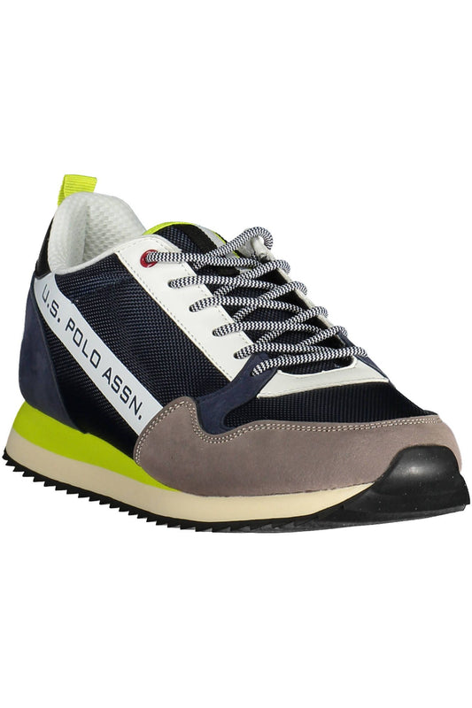 Blue Polyester Men Sneaker